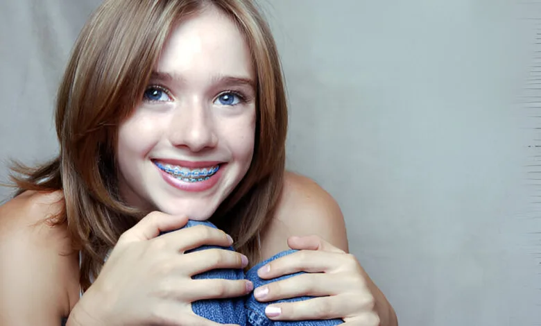 light blue braces