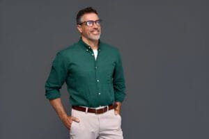 green dress shirt